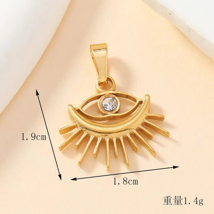SC23P Evil eye sun Stainless steel charm ( 1 pc ) Anti tarnish