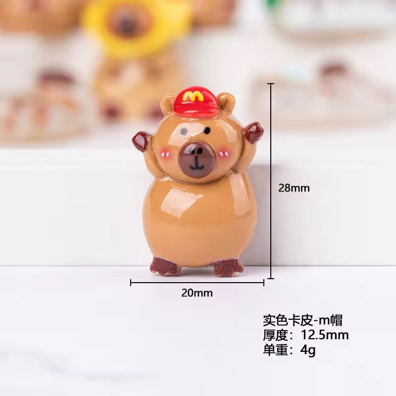 BBB 334 (d) Transparent Capybara Cartoon Resin charm ( 1 pc ) with Hook