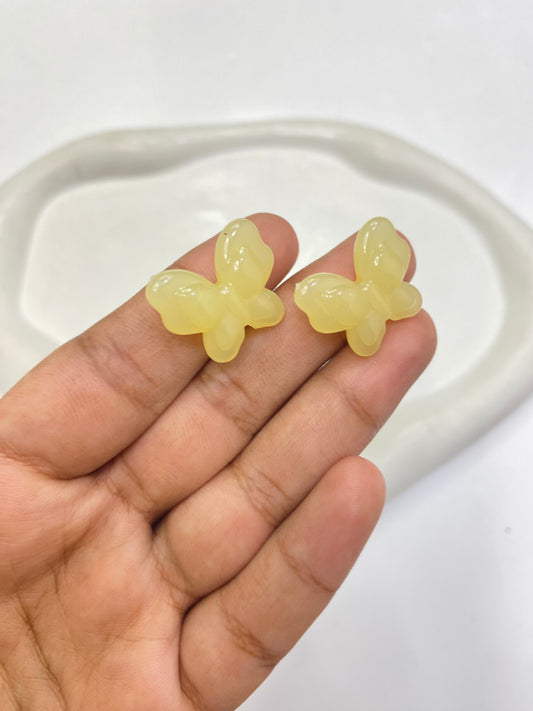 BBB 061 (c) Yellow Butterfly Acrylic bead ( 1 pc )