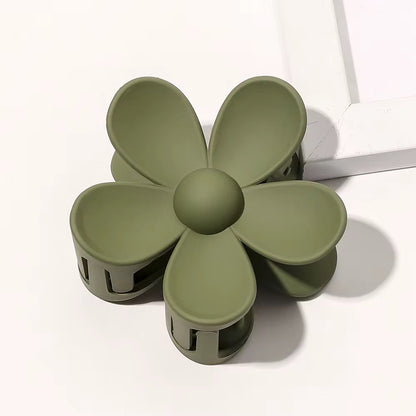 HA 16 (d) Deep Olive Daisy Hawaii Floral Hair Claw Clip ( 1 pc )
