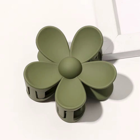 HA 16 (d) Deep Olive Daisy Hawaii Floral Hair Claw Clip ( 1 pc )