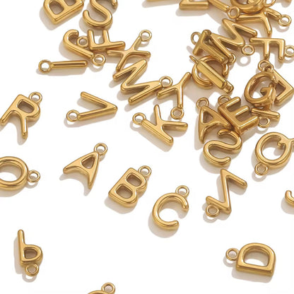 SC14H Alphabets Tiny Bubble charm 18k Gold PVD plated 316 stainless steel ( 1 pc ) Anti tarnish