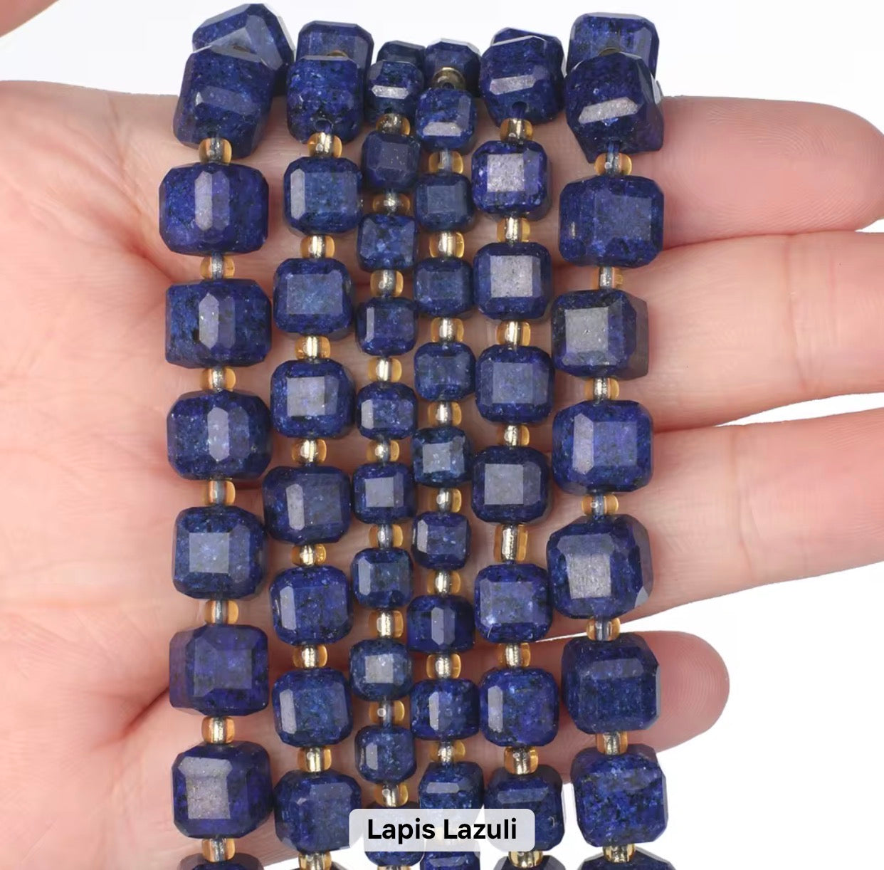 GB02 Natural Faceted cubic stone bead - Natural Gemstone Bead ( 1 pc ) AAA Quality