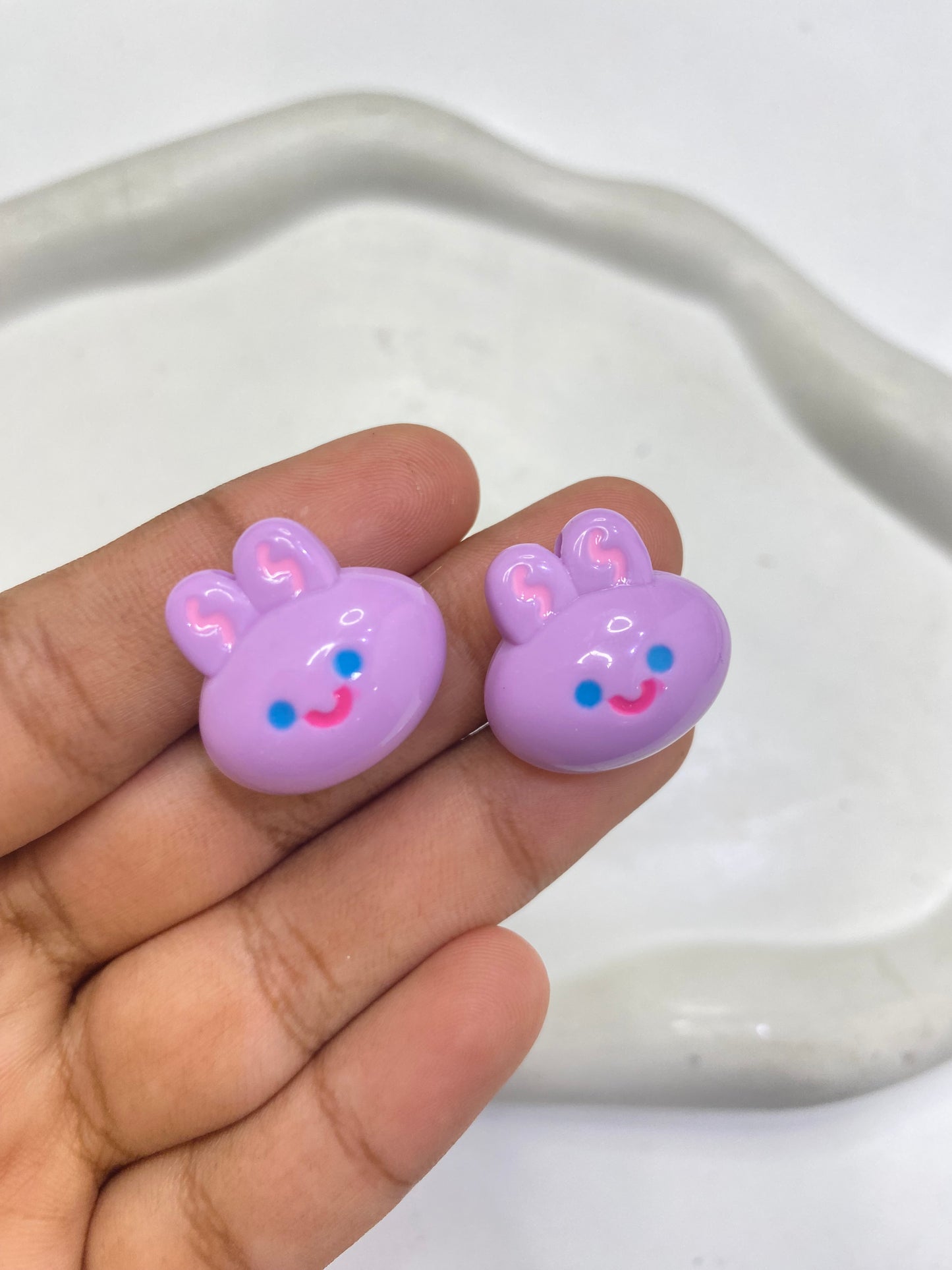 BBB 062 (j) Purple Cartoon Rabbit  Acrylic bead ( 1 pc )