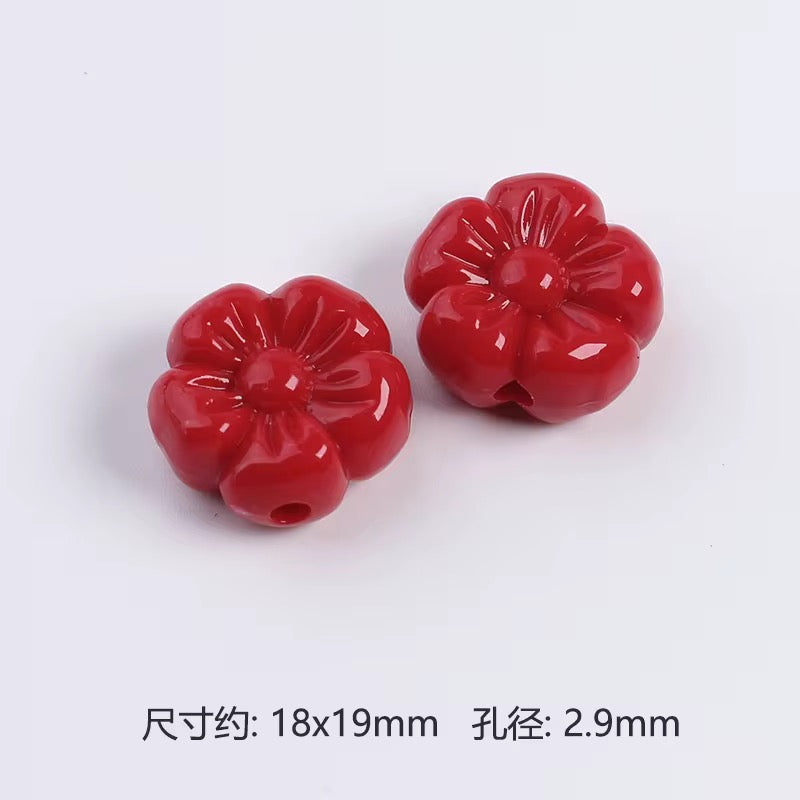 BBB 264 (j) Red Cherry Shiny Big Bead ( 1 pc ) Solid Acrylic ( 18:19 mm )