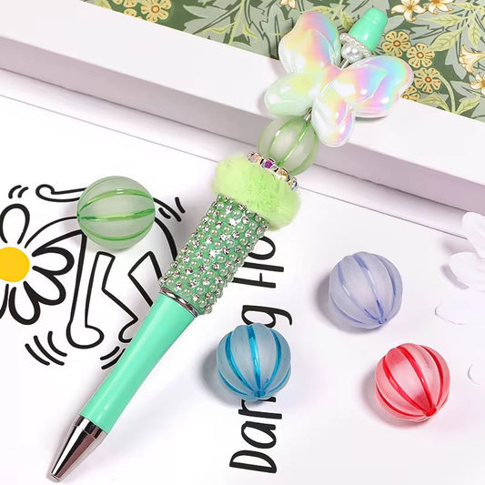 BBB 213 Chunky Pumpkin Acrylic bead ( 1 pc ) UV Plated ( 16 mm )