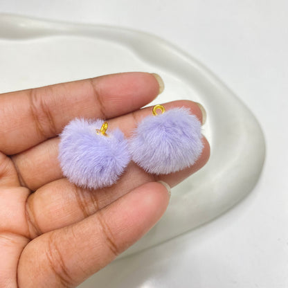 RM14A light purple Fluffy Pom Pom with hook ( 1 pc )