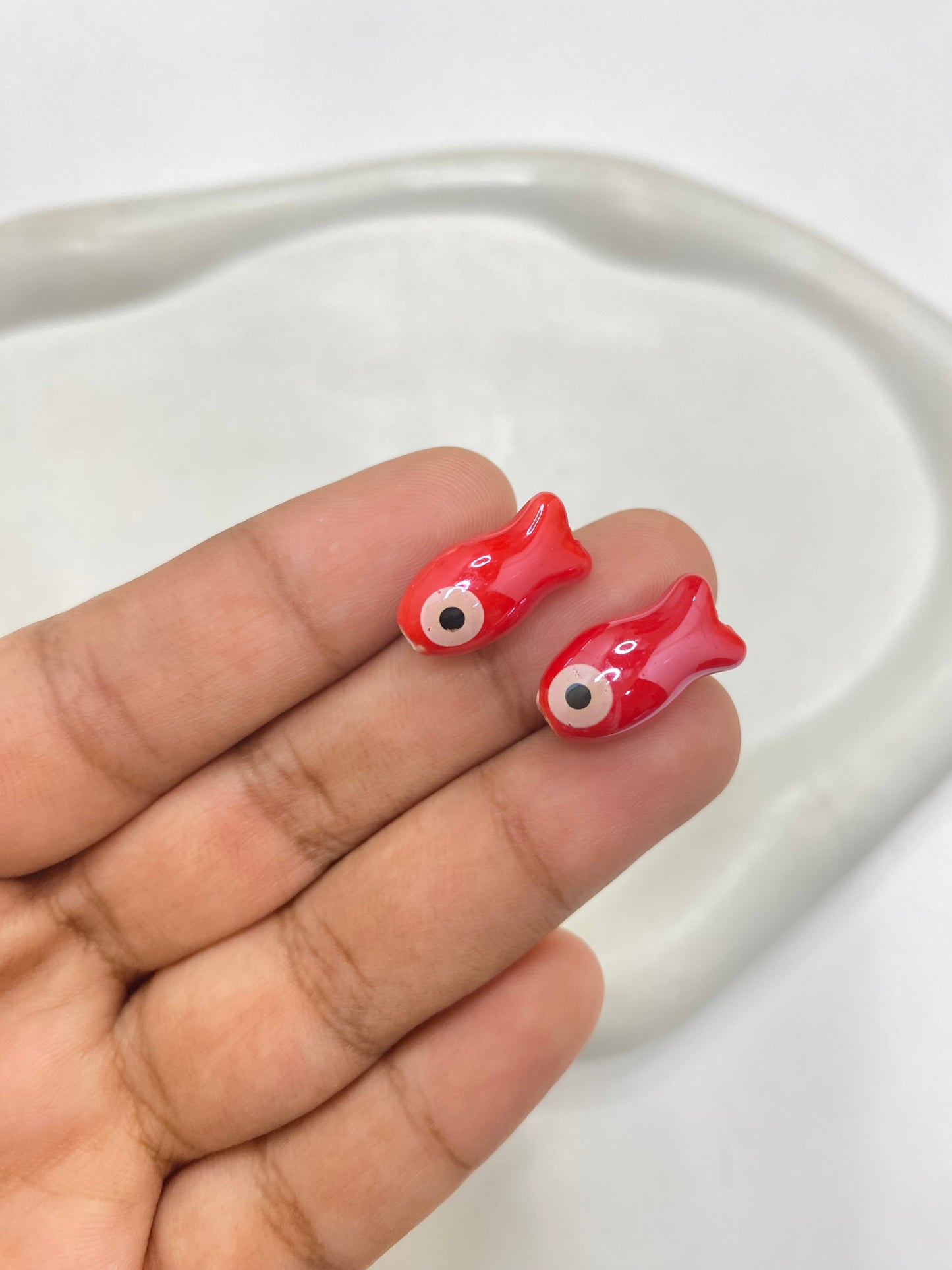 BBB 052 Fish porcelain ceramic bead ( 1 pc )