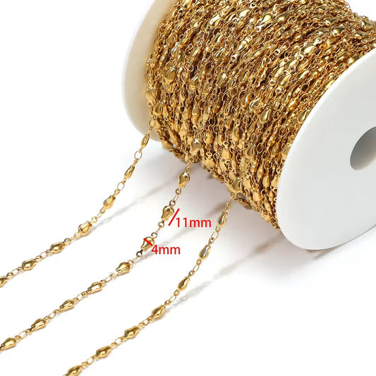 CN 392 Tulip Chain 18k Gold PVD plated 316 Stainless steel ( 1 feet ) Anti tarnish