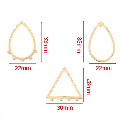 SS 2751 Triangle Bezel Connector 18k Gold PVD plated stainless steel ( 1 pc ) Anti tarnish