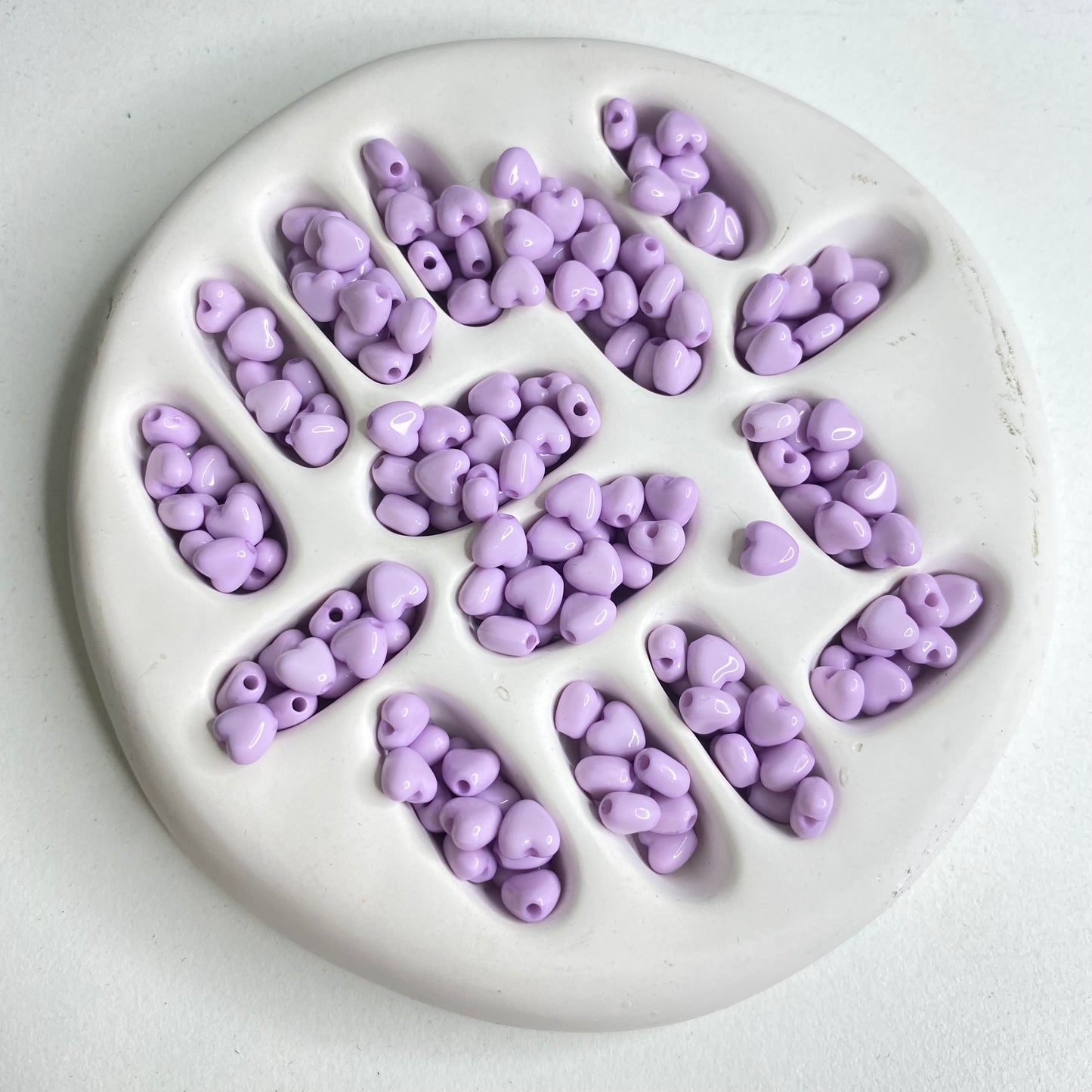 BBB 286 (f) Purple Tiny Heart Shiny  Bead ( 1 pc ) UV Plated Acrylic ( 6 mm )