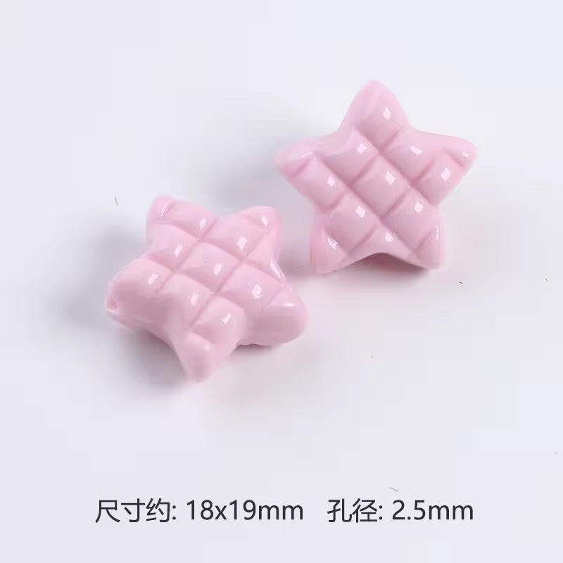 BBB 384 Star Grid Shiny Bead ( 1 pc ) UV Plated Acrylic