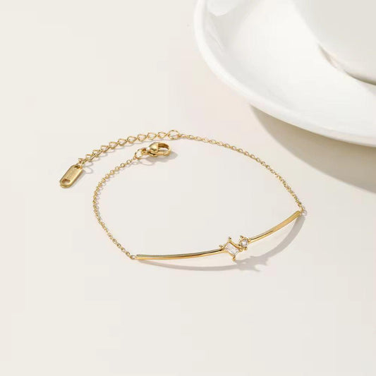 BSJ17A Zircon Bracelet - 18K Gold PVD plated