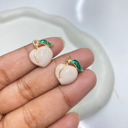 SS 2128 Peach Fruit enamel charm ( 1 pc ) High Quality Shine
