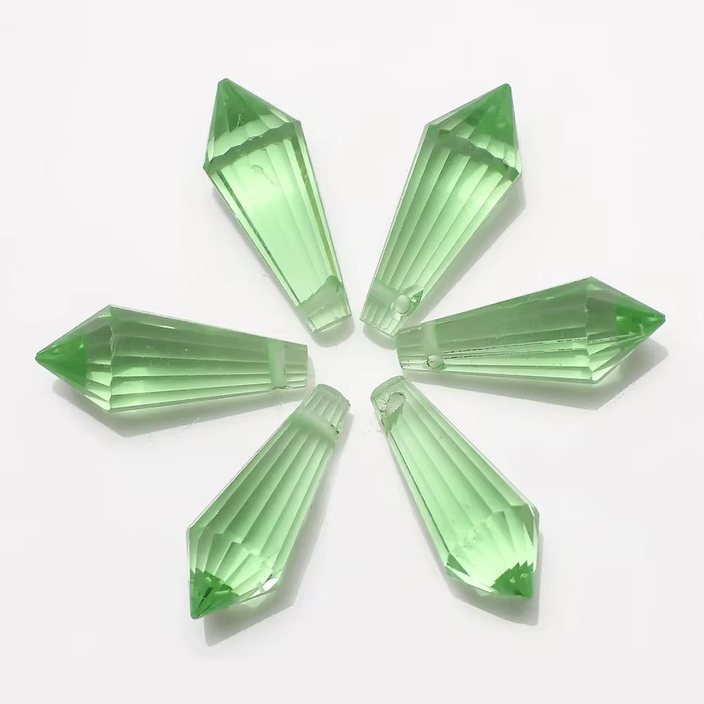 GB33 Pointed Crystal Bead Lampwork Prism glass charm ( 1 pc ) ( 8:20 mm )