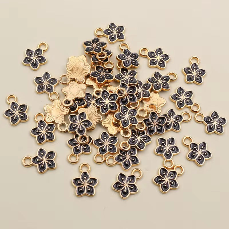 EC 2206 Flower enamel charm ( 1 pc )