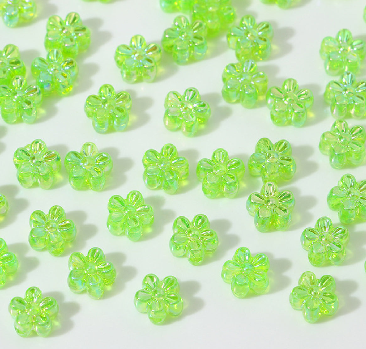 AB47 daisy flower candy Luminous Shiny Bead ( 1 pc ) UV Plated Acrylic ( 7 mm )