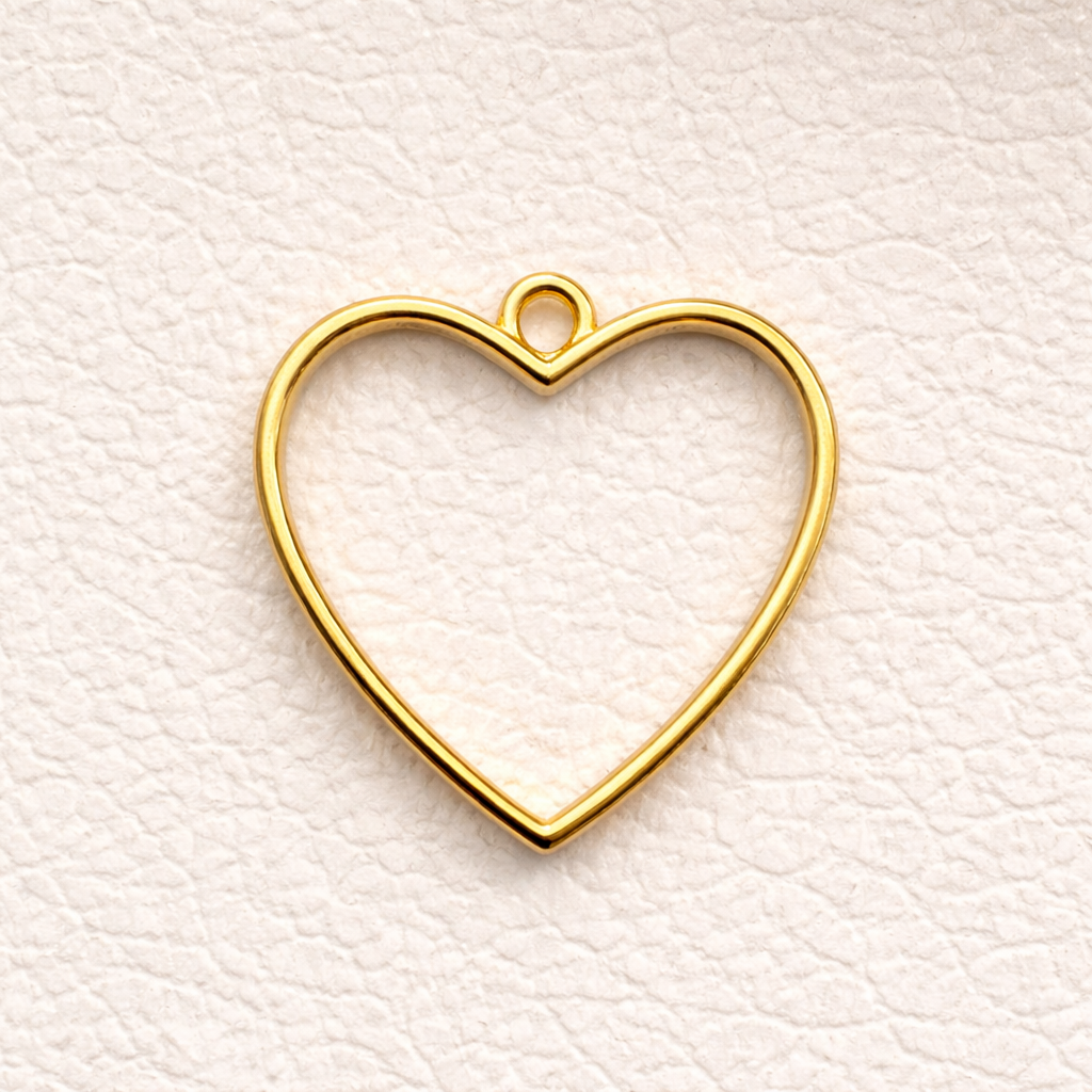 BBB 347 (c) Heart Bezel Alloy Premium ( 1 pc ) Anti Tarnish ( 30*35 mm )