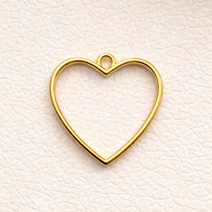 BBB 347 (c) Heart Bezel Alloy Premium ( 1 pc ) Anti Tarnish ( 30*35 mm )