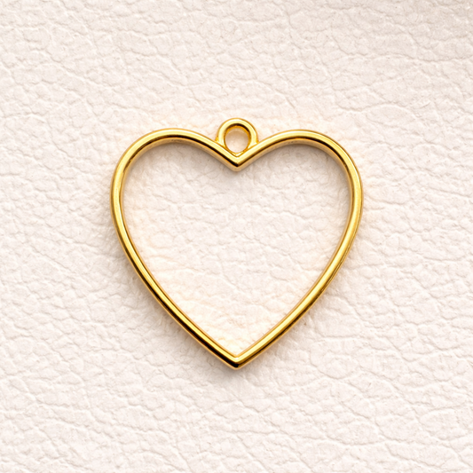 BBB 347 (c) Heart Bezel Alloy Premium ( 1 pc ) Anti Tarnish ( 30*35 mm )