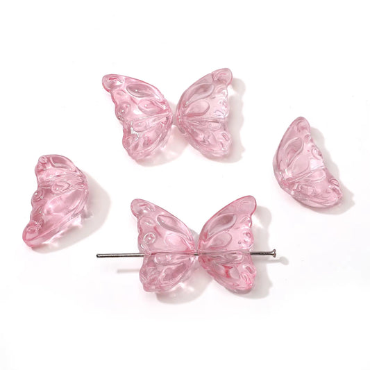 BBB 345 (d) Light pink Butterfly One wing glass bead ( 1 pc ) Lampwork Bead
