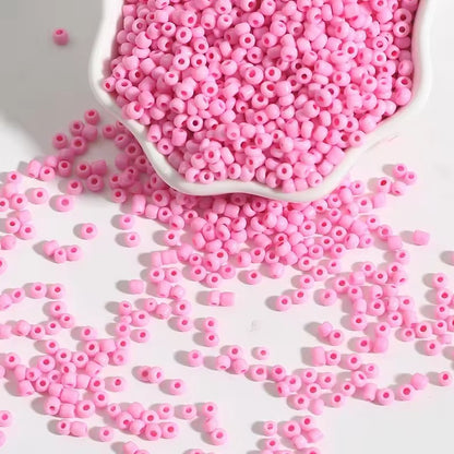 BBB 150 (c) Baby Pink Tiny Solid Rice Czech Glass bead ( 1 gm - around 60 to 70 piece) High Quality ( 2 mm )