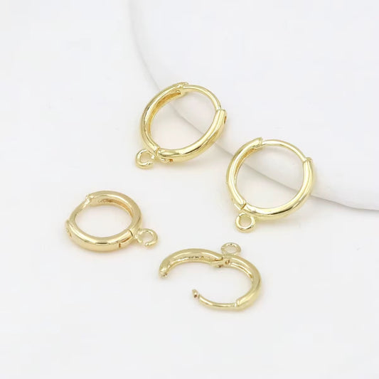 SS 2962 Hoop with Loop 14k Gold Plated ( 2 pc ) Anti tarnish