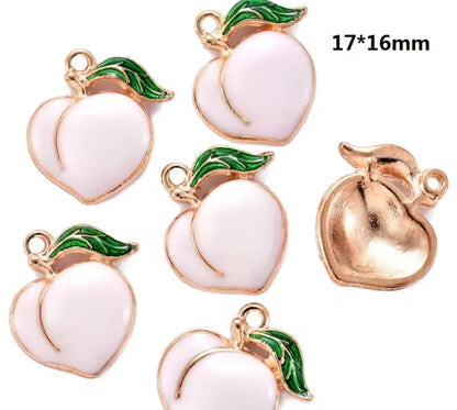 SS 2128 Peach Fruit enamel charm ( 1 pc ) High Quality Shine