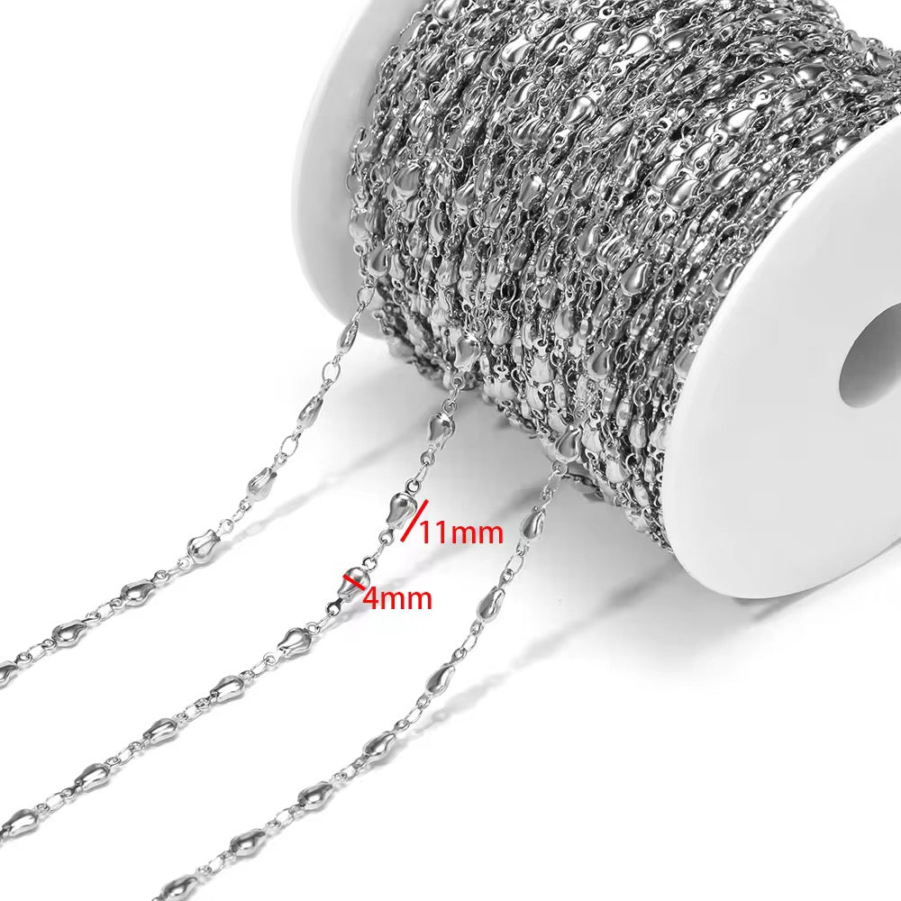 CN 391 Tulip Chain Silver PVD plated 316 Stainless steel ( 1 feet ) Anti tarnish