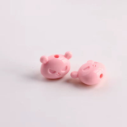 BBB 263 (a) Orange Cartoon Bear Head Bead ( 1 pc ) Solid Acrylic ( 18 mm )