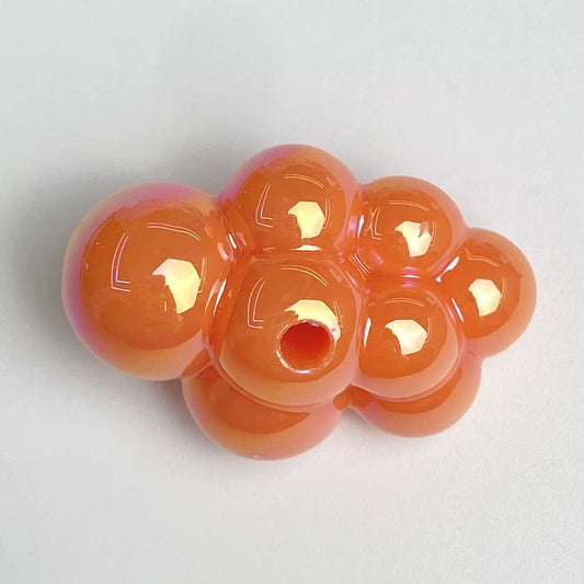 BBB 174 (F) Orange iridescent bubble cloud Acrylic bead (1PC)