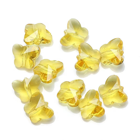 BBB 79 (j) Yellow Butterfly Faceted Crystal glass beads ( 1 pc )