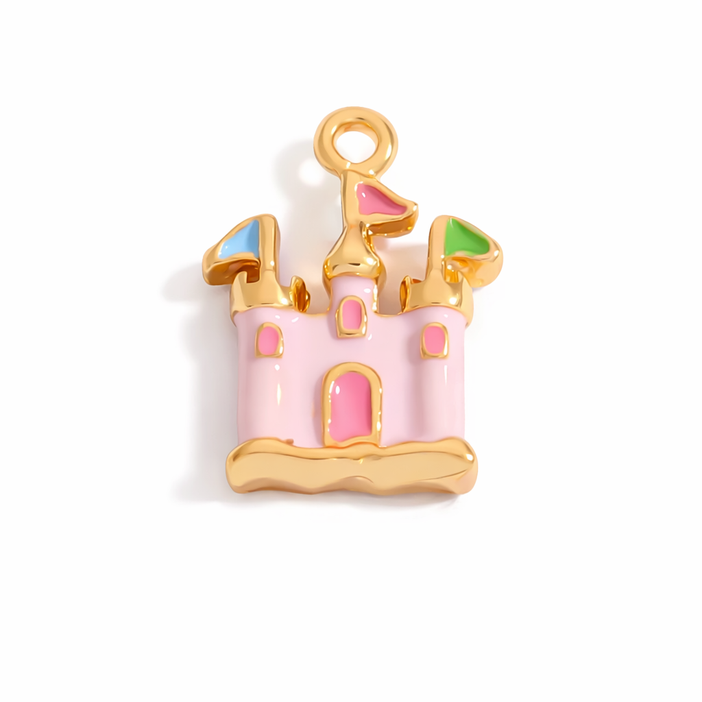 SS 3061 Castle 3D Enamel Charm - 316 SS PVD ( 1 pc ) Premium Collectible | Anti tarnish