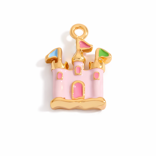 SS 3061 Castle 3D Enamel Charm - 316 SS PVD ( 1 pc ) Premium Collectible | Anti tarnish