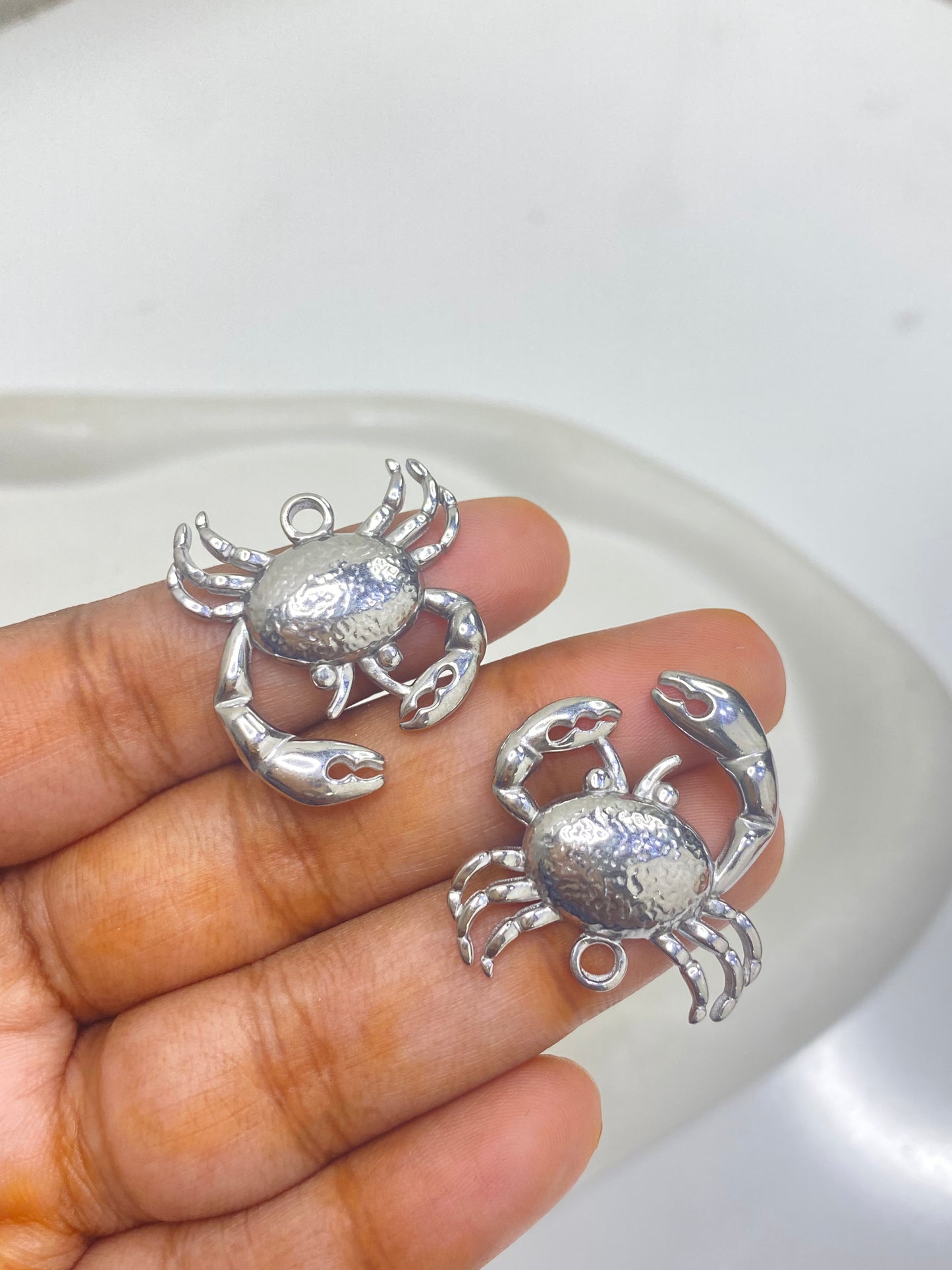SS 2432 - Big lobster crab charm Steel  plated Stainless steel ( 1 pc ) Anti tarnish