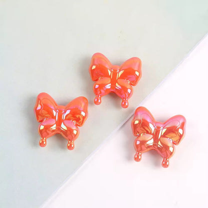 AB62 Butterfly Holographic Shiny  Bead ( 1 pc ) UV Plated Acrylic ( 29:29 mm )