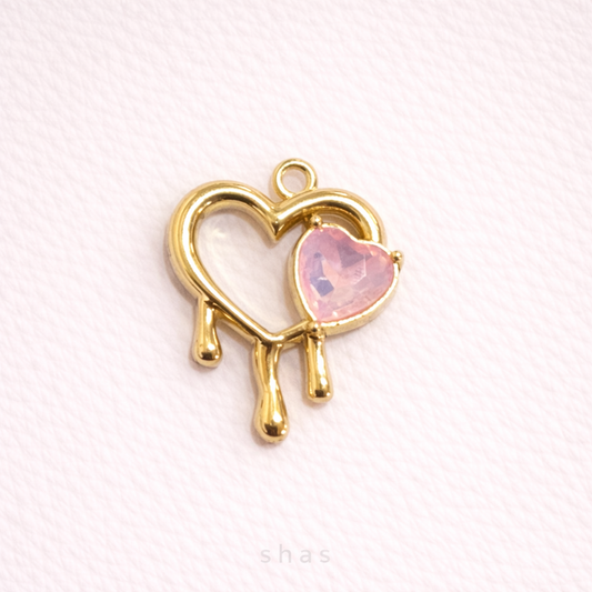 SS 3152 Heart charm 14k gold plated ( 1 pc ) Anti tarnish ( 25:20 mm )