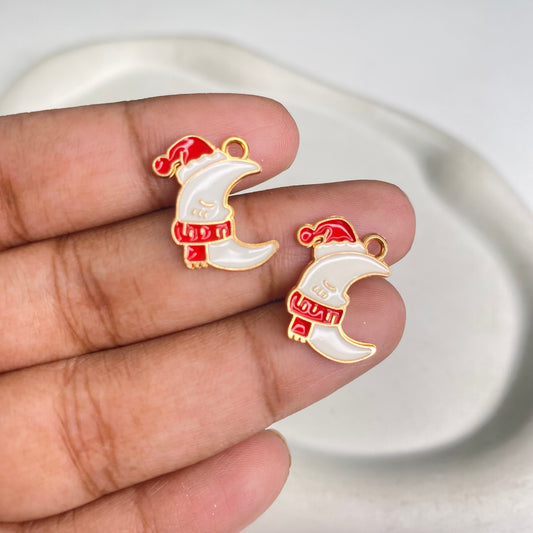 SS 1261 Moon enamel charm ( 1 pc ) High quality shine ( 12:20 mm )