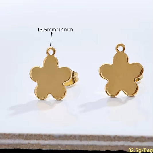 SS 3100 Floral stud - 18k gold PVD plated 316 stainless steel ( 2 pc ) Anti tarnish