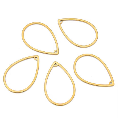 SS 2753 Teardrop Bezel Connector 18k Gold plated stainless steel ( 1 pc ) anti tarnish