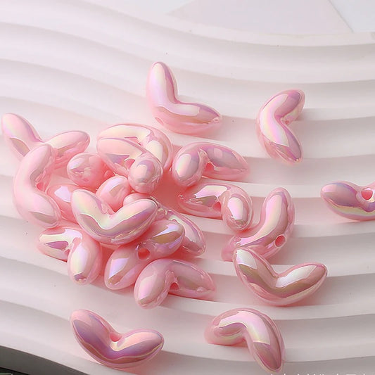 BBB 130 (e) Light pink Leaf UV plated Acrylic bead ( 1 pc )