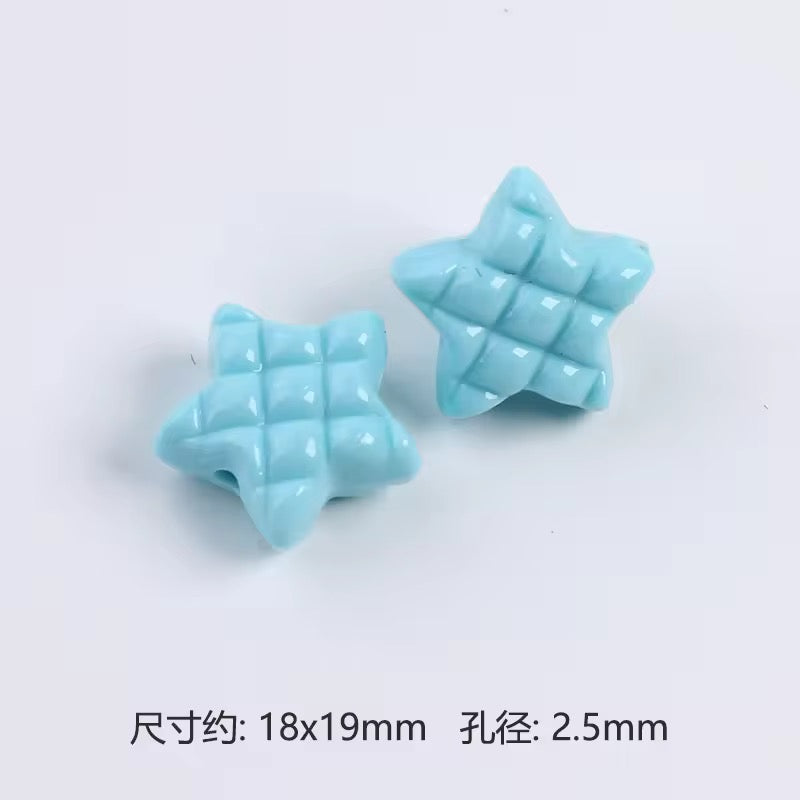BBB 384 Star Grid Shiny Bead ( 1 pc ) UV Plated Acrylic