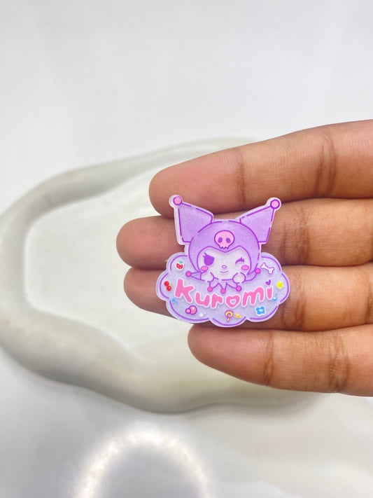 BBB 090 (a) Purple Kuromi Kawaii flat acrylic charm ( 1 pc )