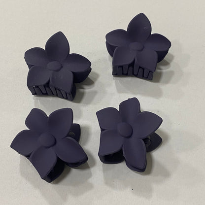 HA 15 (f) Dark Purple Mini Hawaii Floral Hair Claw Clip ( 1 pc )