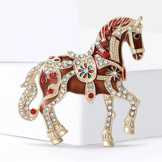 BR 99 horse Zircon Brooch ( 1 PC ) Anti Resistant