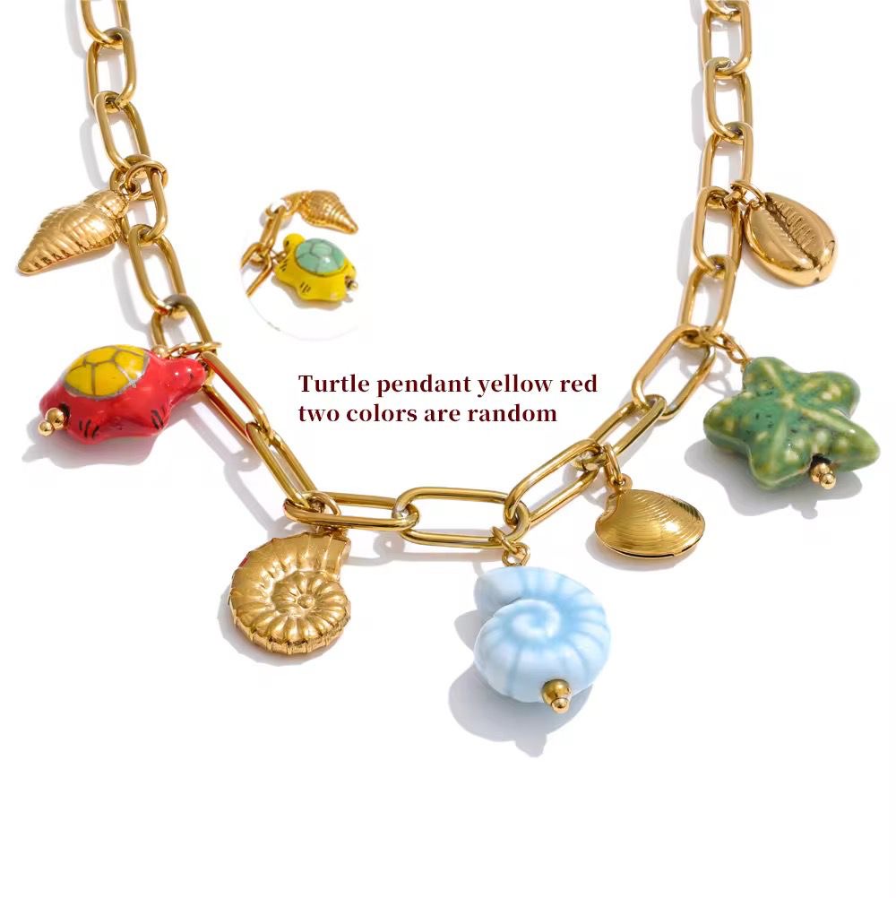 SJ 484 Chunky charm Necklace - premium collection - 18k Gold PVD plated stainless steel - Anti tarnish