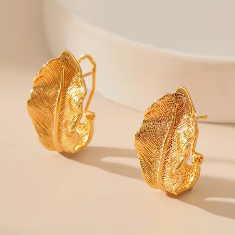 ESJ26F Feather Earring - 18K GOLD PVD plated