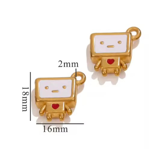 SS 2696 Vintage charm 18k Gold plated 316 stainless steel ( 1 pc ) Anti tarnish