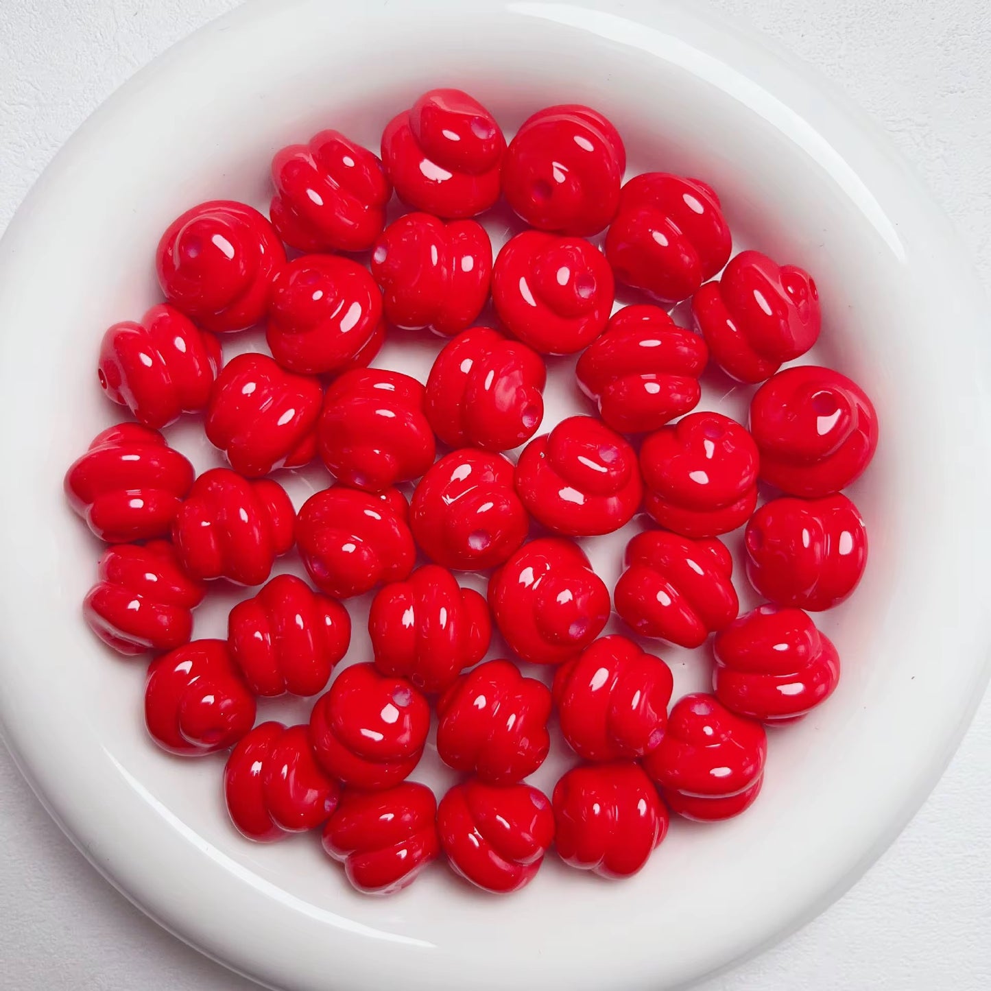 BBB 220 (k) Red Swirl Bubble 3D Acrylic bead ( 1 pc ) UV Plated ( 16:3.5 mm )