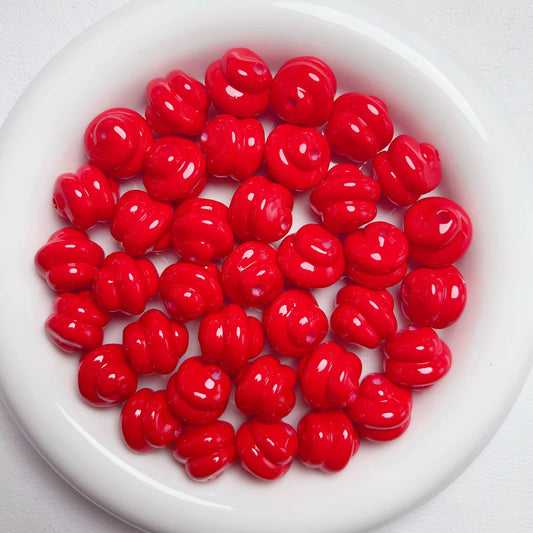 BBB 220 (k) Red Swirl Bubble 3D Acrylic bead ( 1 pc ) UV Plated ( 16:3.5 mm )